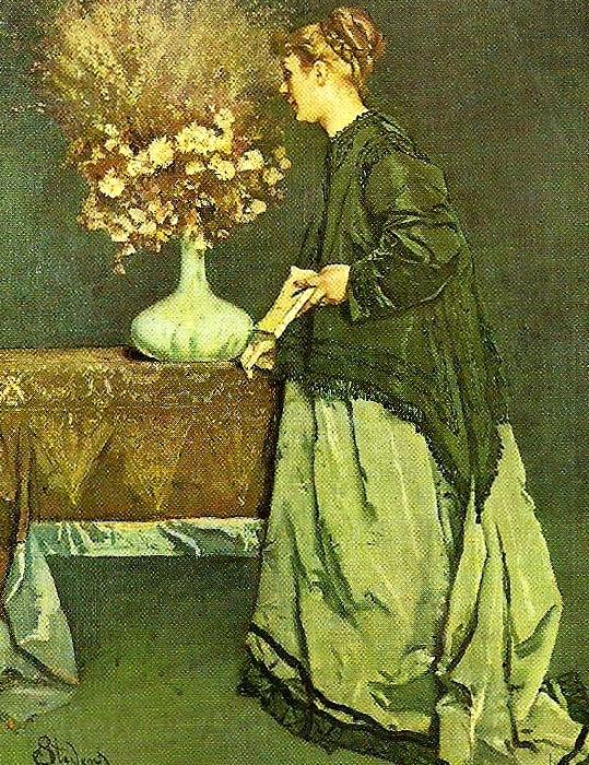 Alfred Stevens autumn flowers Norge oil painting art